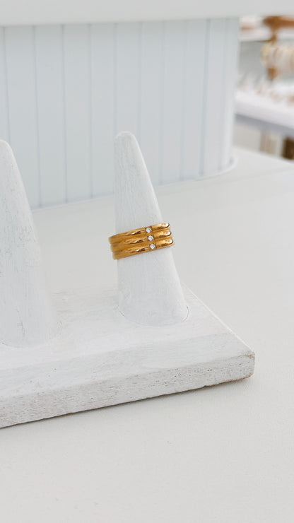 Triple Band CZ Ring