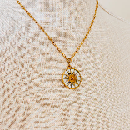 Mother of Pearl + Sundial Necklace