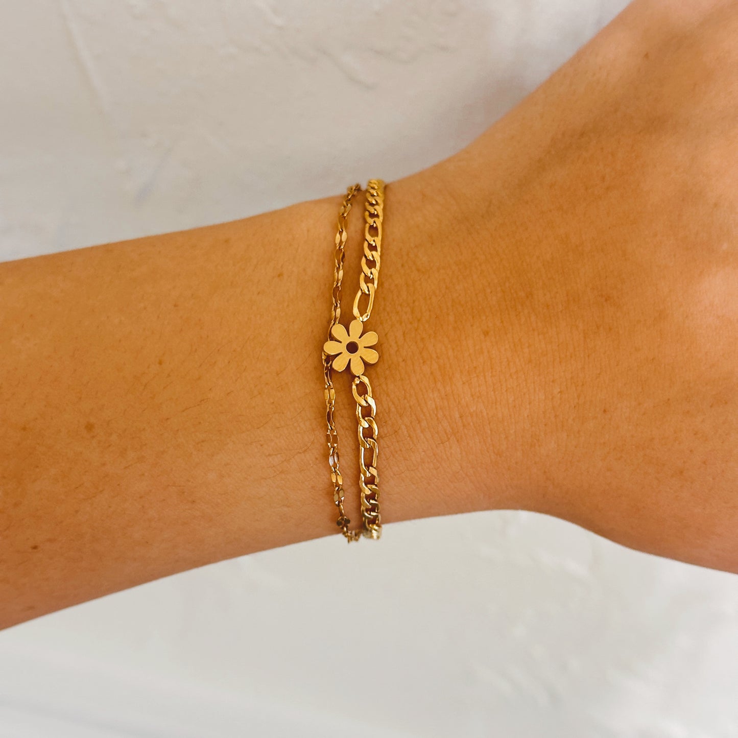 Daisy Double Chain Bracelet