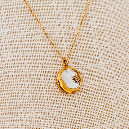 Mother of Pearl + Moonlight Pendant Necklace