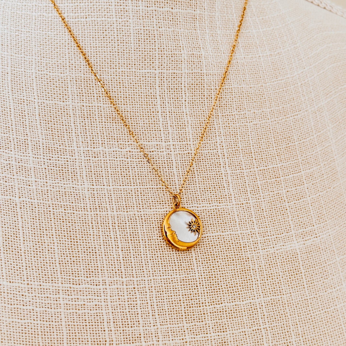 Mother of Pearl + Moonlight Pendant Necklace