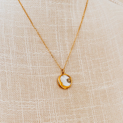 Mother of Pearl + Moonlight Pendant Necklace