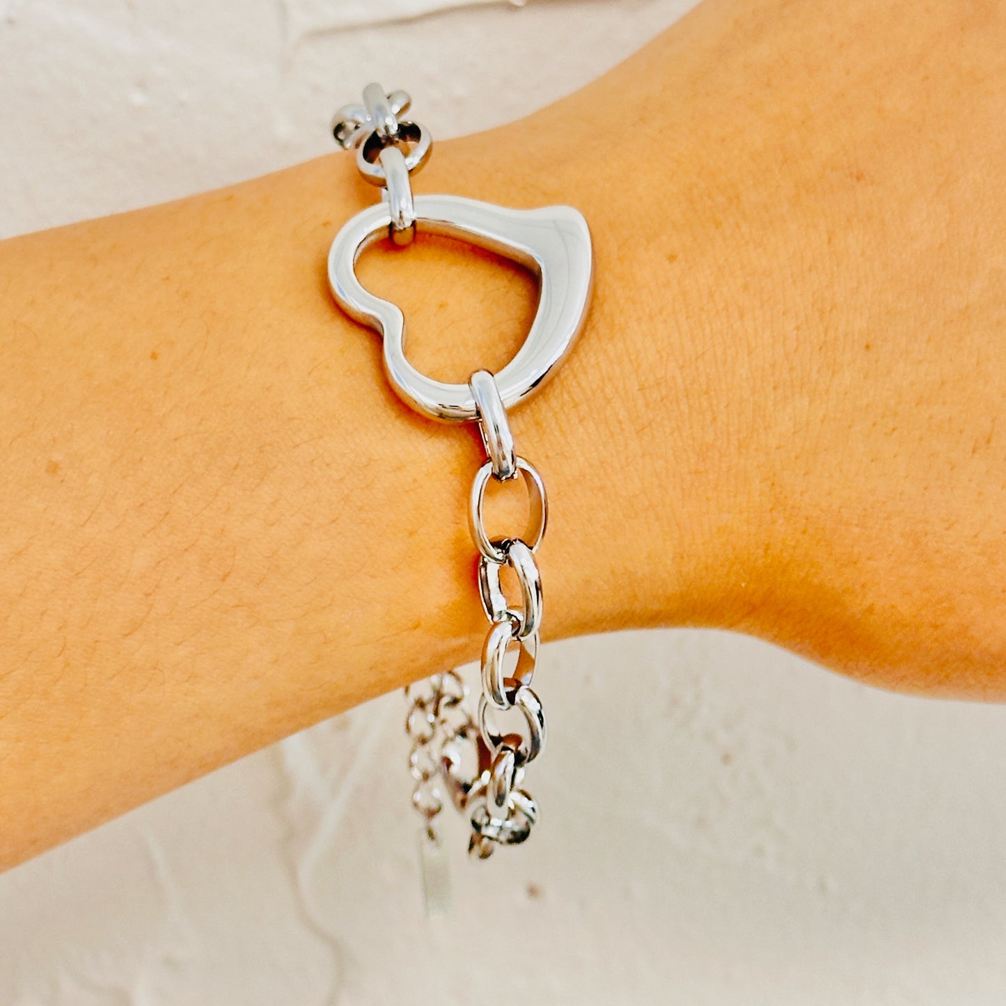 Chunky Heart Link Bracelet